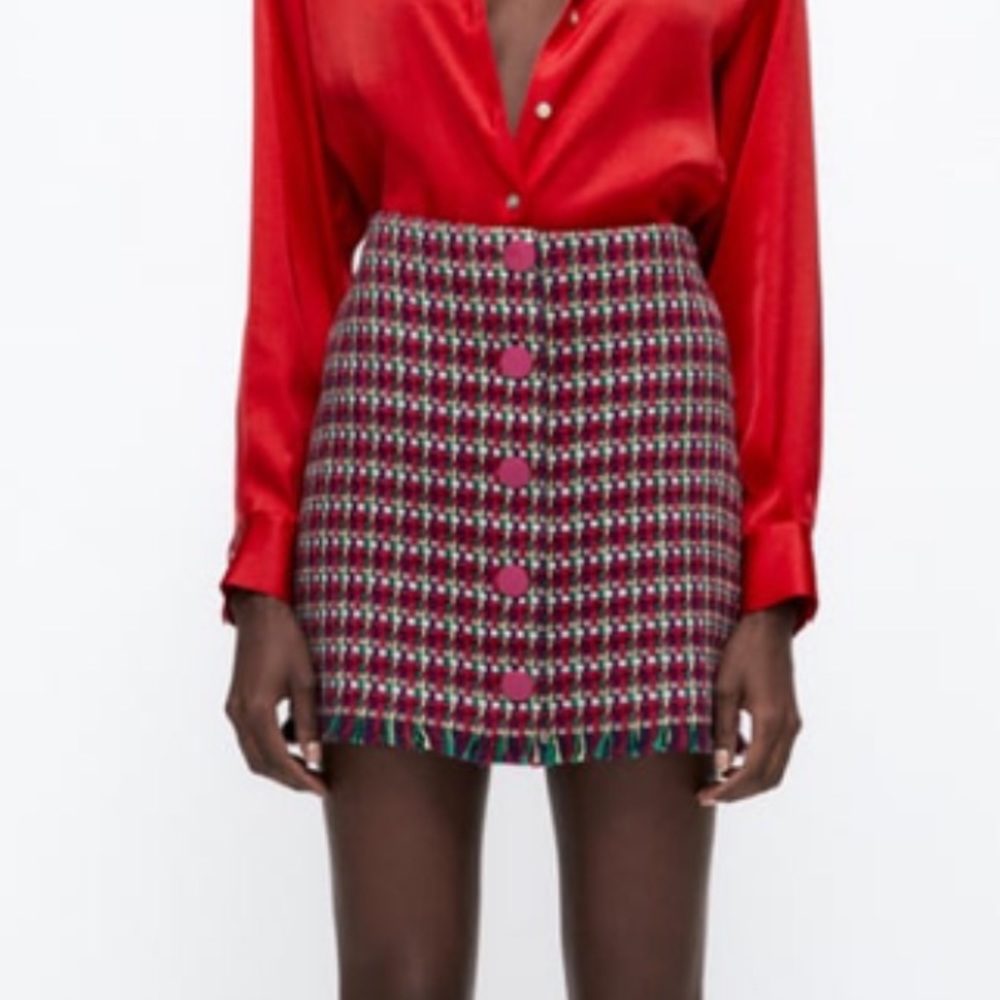 NWOT Zara Frayed Mini Skirt